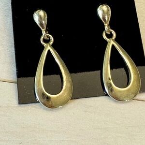 Vintage Teardrop Gold Statement Earrings Gold Filled
